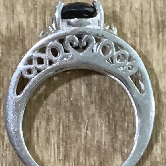 Sterling Silver Blue Sapphire Ring Size 5 - Picture 6 of 7